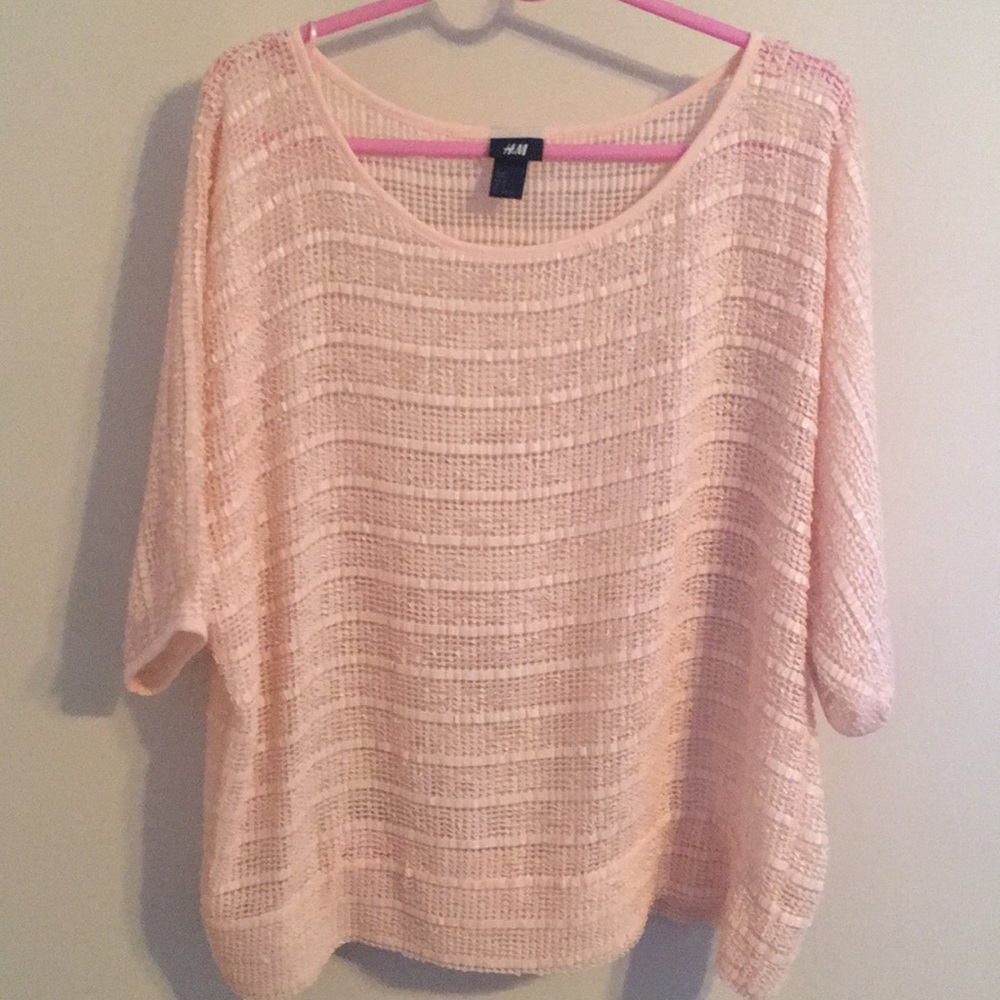 H&M sheer light pink top